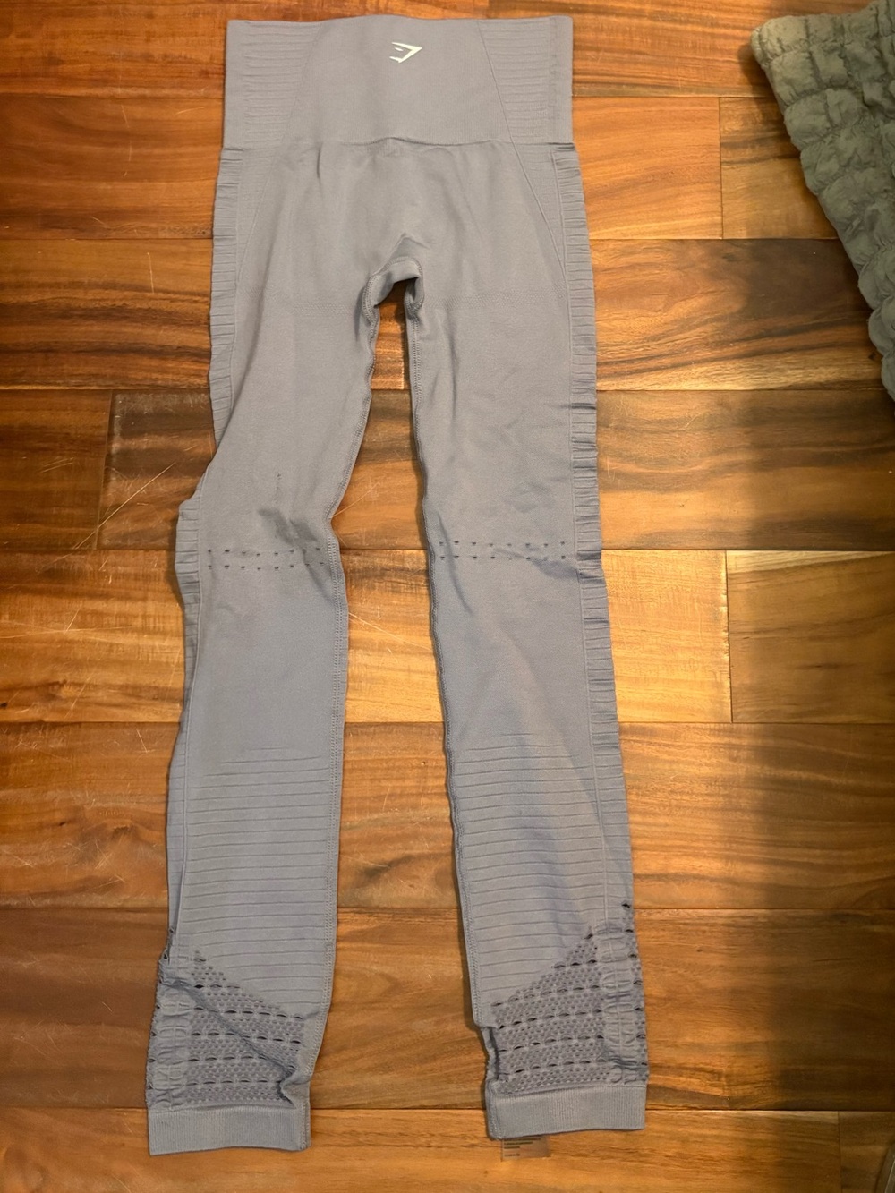 Gymshark Dry Seamless Leggings XS Blue Gray High Rise‎ Workout Gym (0621)